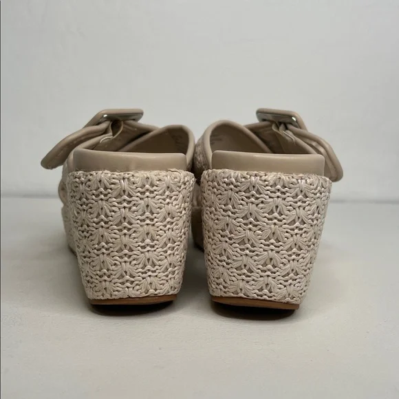 Seychelles Calli buckle crisscross woven cream platform sandals size 9.5 - Picture 9 of 13